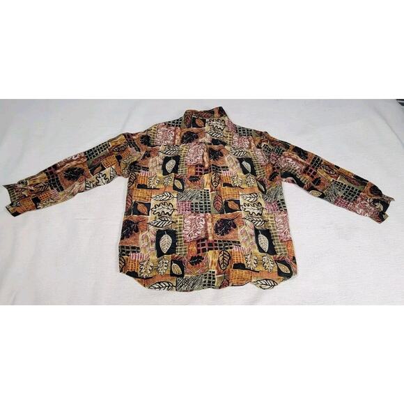 Vintage Karnold Shirt Mens Size M Floral RN 75724 Collared 100% Silk Scarface - Picture 2 of 12